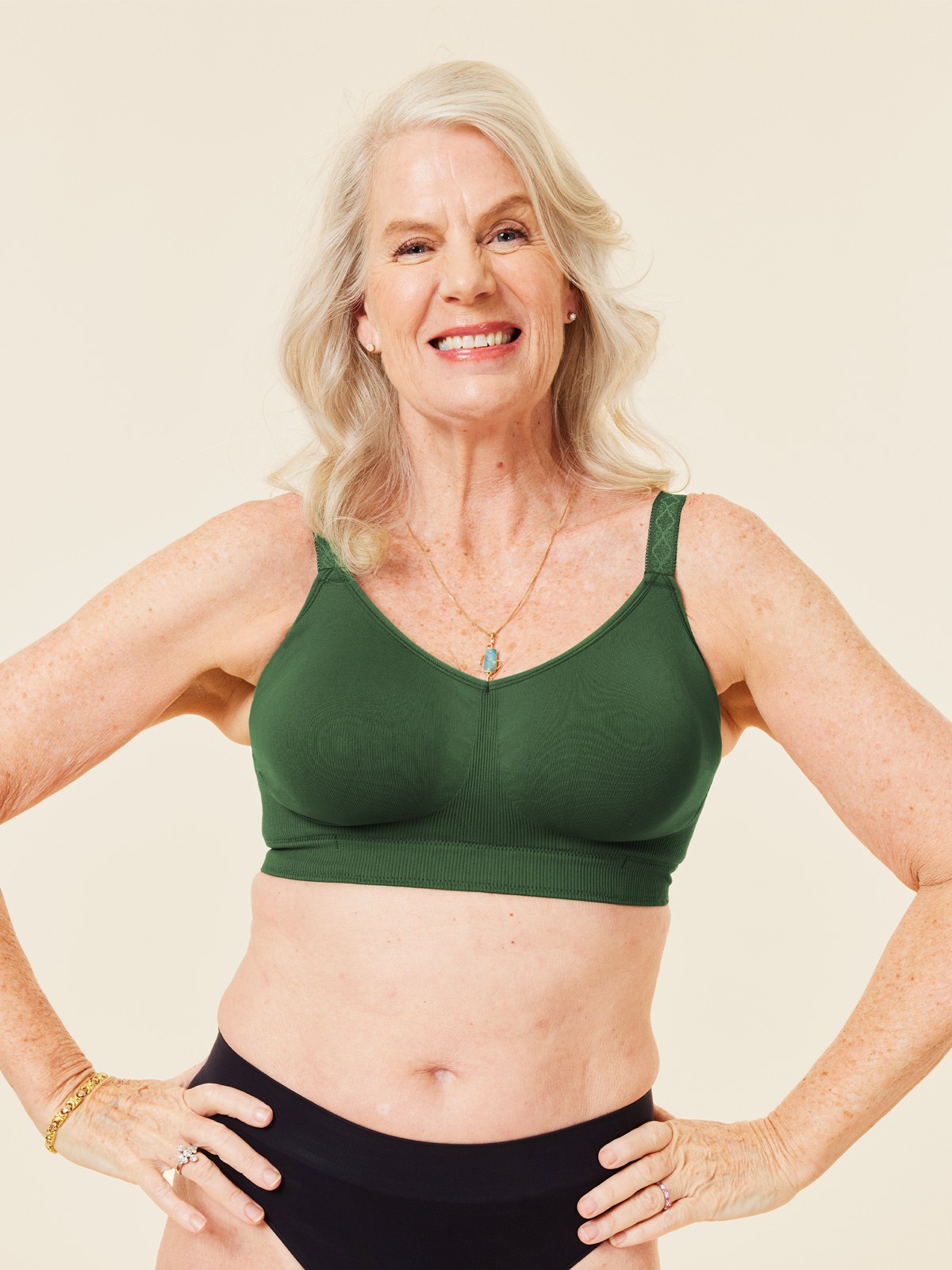 basic bra - forest green