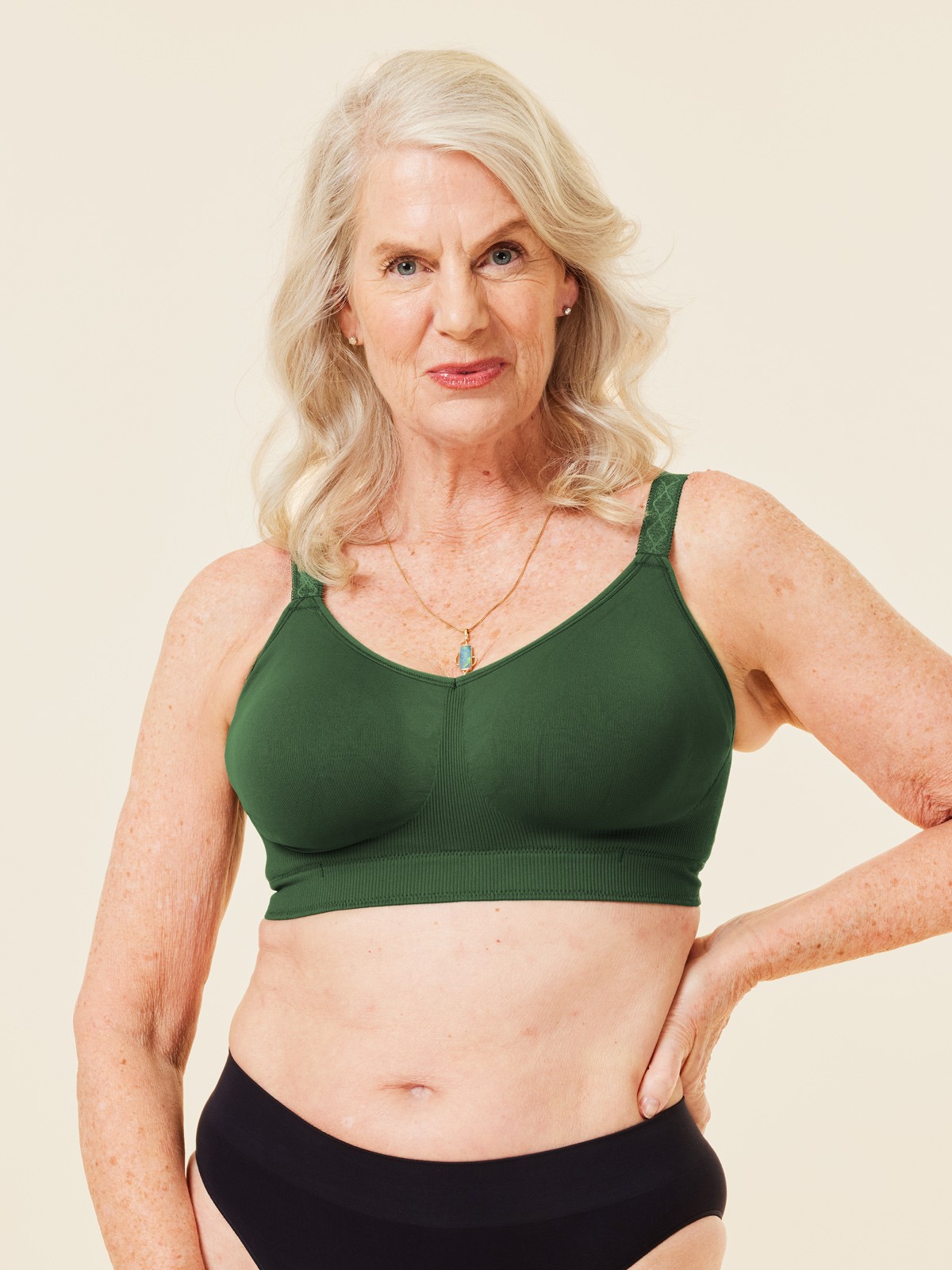 basic bra - forest green