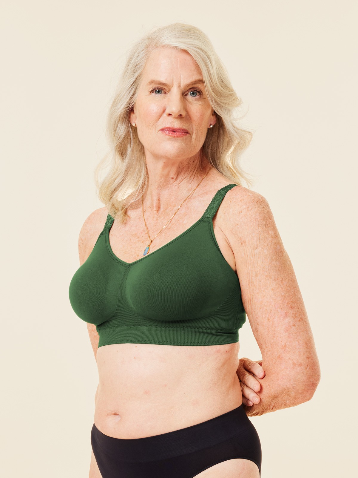 basic bra - forest green