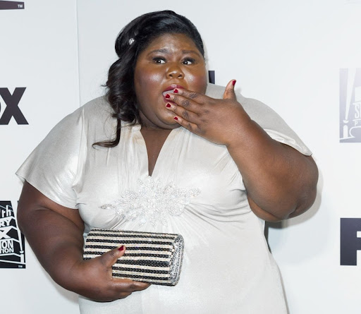 Gabourey Sidibe in white dress