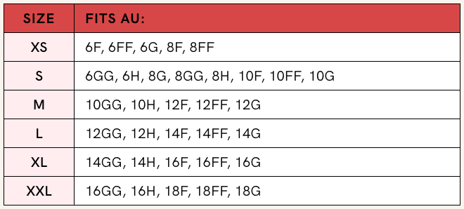 SugarCandy size chart