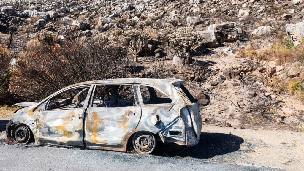 burned out car