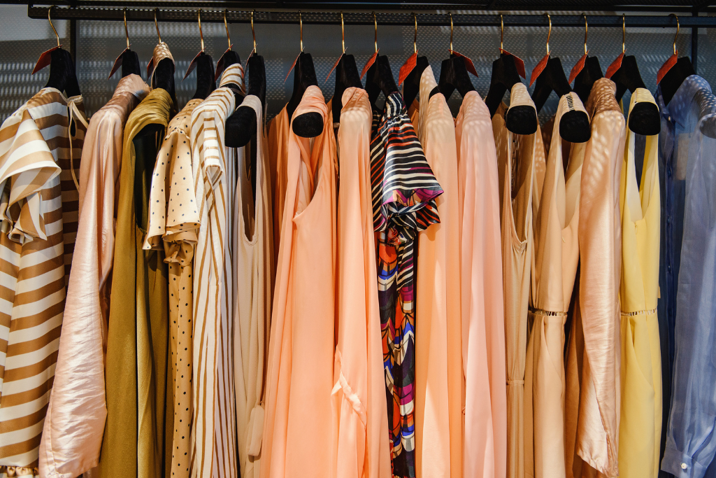 hanging clothes in different color
