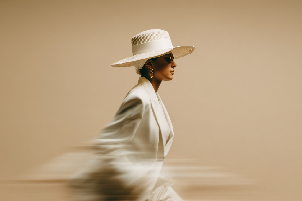 woman wearing white coat and hat